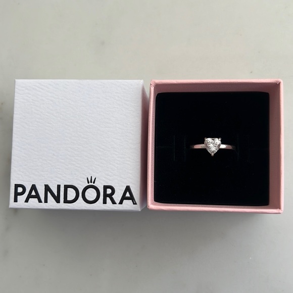 Pandora Sparkling Heart Solitaire Ring - Picture 2 of 4
